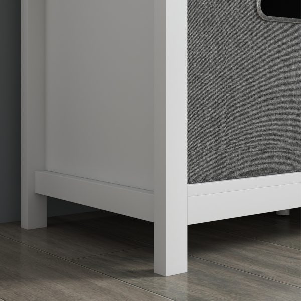Shoe Bench w/ Seat, Shoe Storage Bench w/ Cushion, 2 Drawers and Adjustable Shelf for Entryway, Hallway, Living Room, Bedroom, White | HOMCOM - Image 8